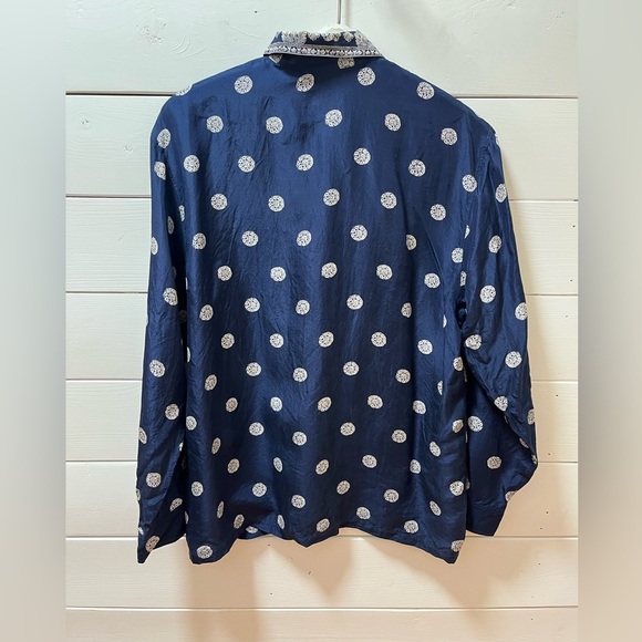 ❣️DIANE GILMAN silk shirt  M - Picture 7 of 12